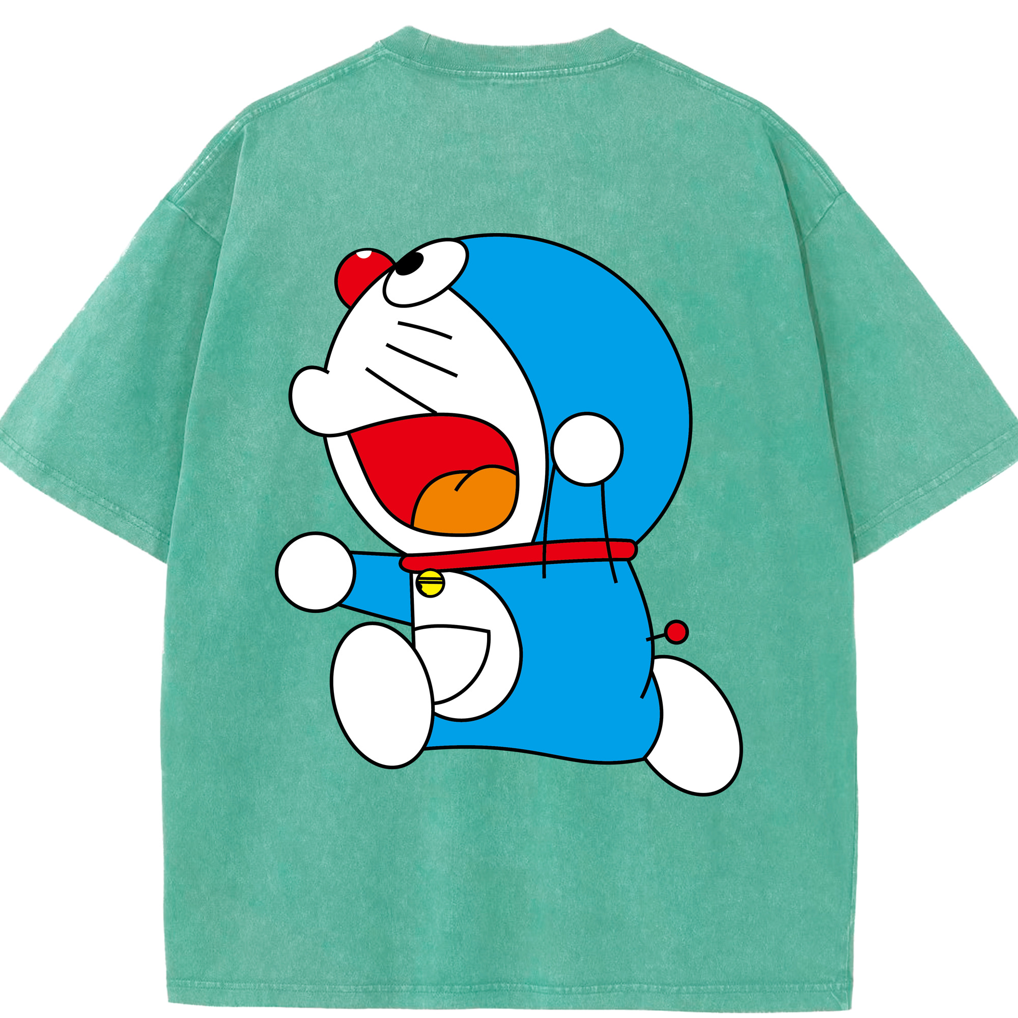 （画像用） ドラえもん Doraemon 綿100% ヴィンテージ風 半袖Tシャツ（背面プリント）